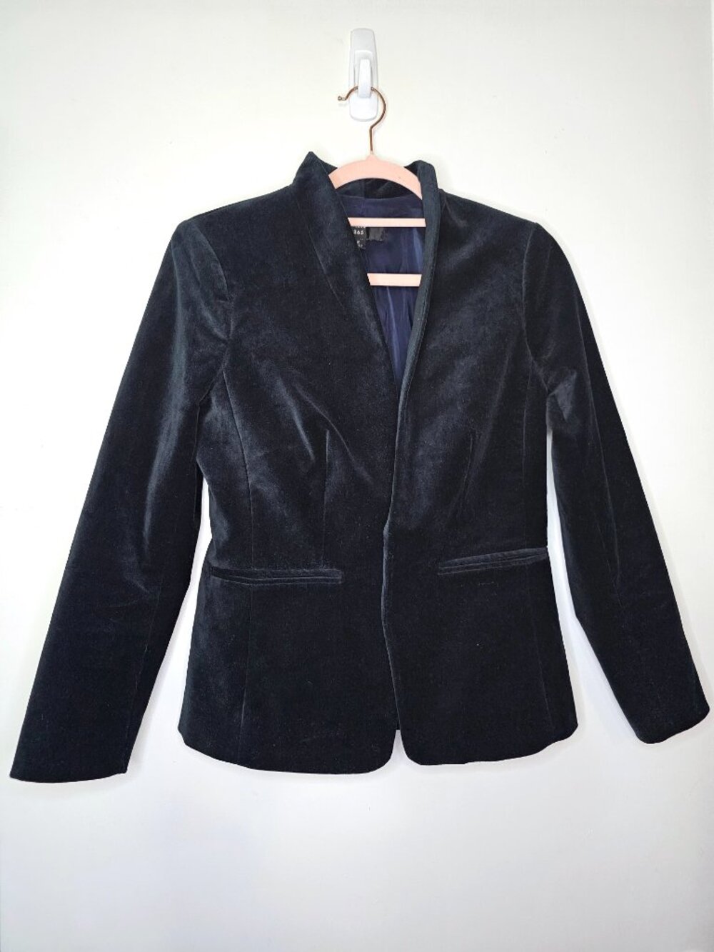 J.Crew 365 Going Out Open Front Velvet Blazer Tailored Fitted Jacket US2